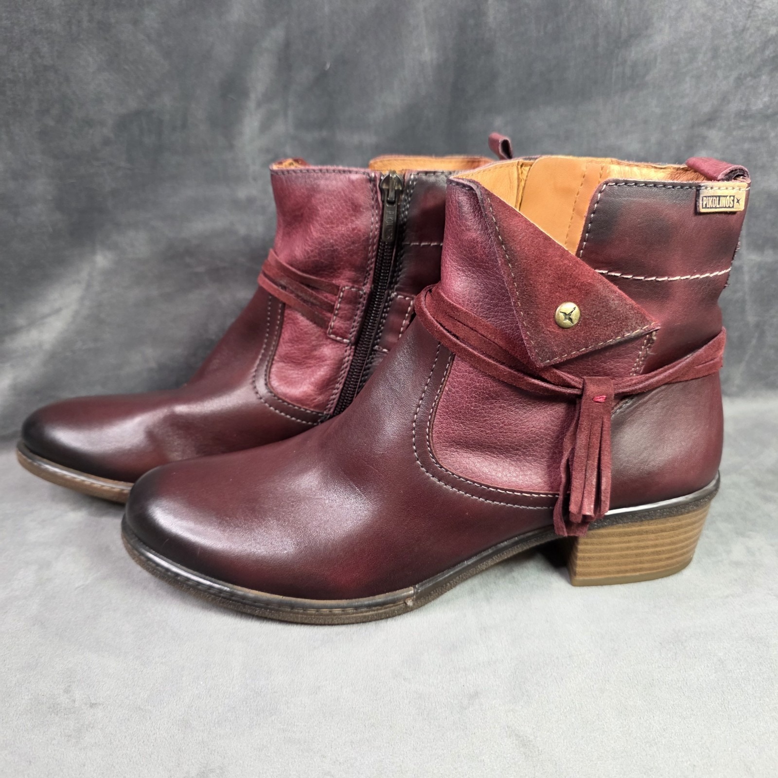 Pikolinos Red Ankle Boots. Size 41 Euro 9.5 Us